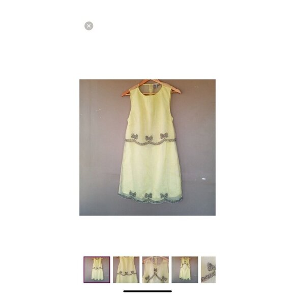 ASOS Lime Green Tulle Beaded Backless Mini Dress – Size 14 – Party Ready - Picture 1 of 6